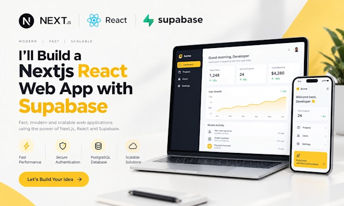 build a nextjs react web app with supabase