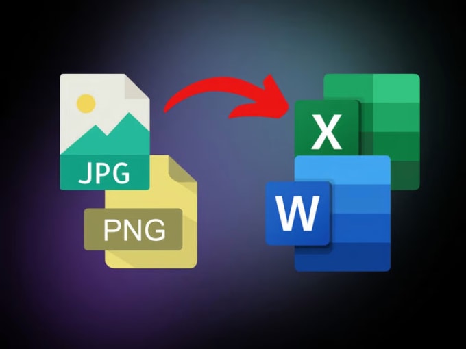 Convert your pdf or images to excel in very short time cheap rate by
