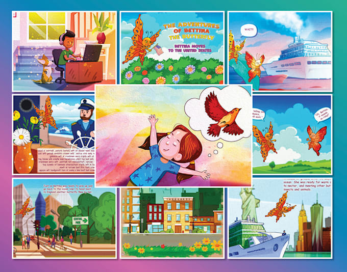 Draw professional childrens story book illustrations by Danruja Fiverr