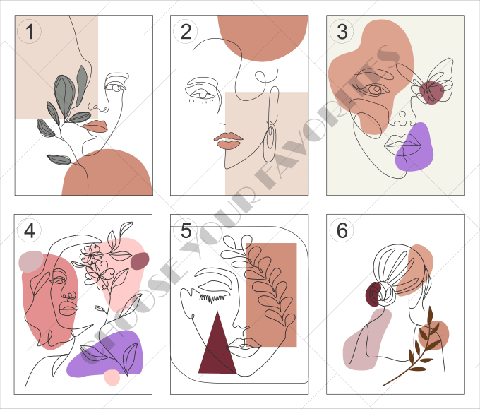 Send you printable wall art with already set designs of faces and