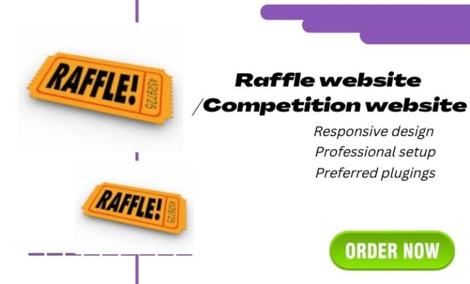 Design raffle website competition website with functionalities by