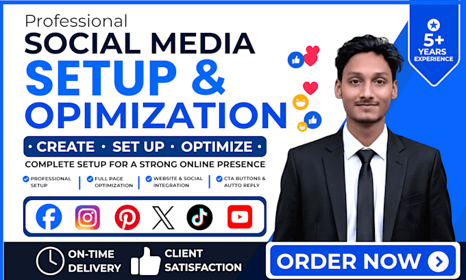 create, set up, and optimize your social media business accounts