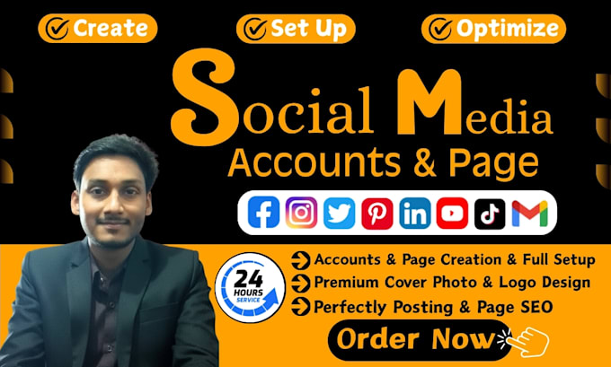 create and set up social media accounts and your facebook business page