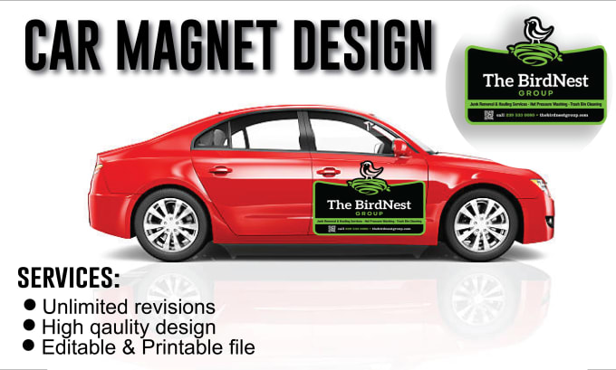 Design awesome car magnet, van magnet, and any vehicle magnet sign