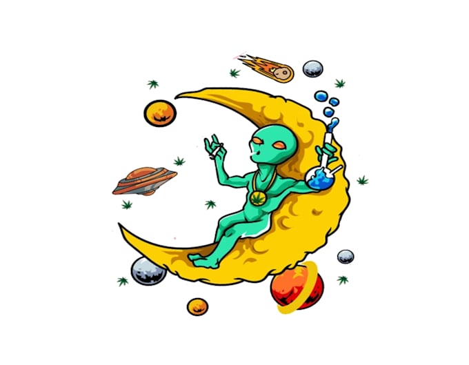 Design creative weed alien smoking logo with new concept in 1 day by ...