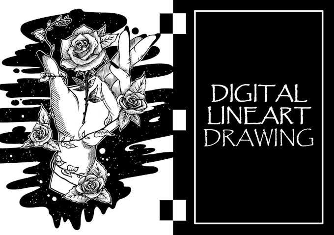 make an amazing digital lineart drawing for you