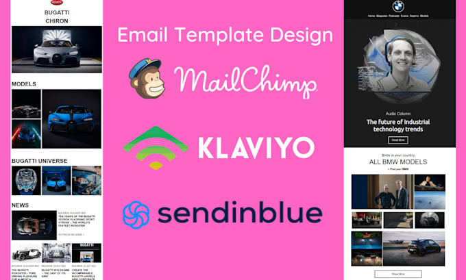 Design mailchimp klaviyo and sendinblue email templates and