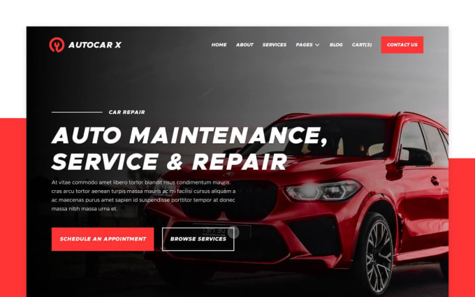 design a stunning automotive cars dealership website for you