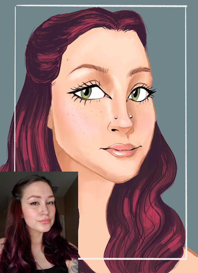 Digitally illustrate a portrait in my style by Samantha_trent Fiverr