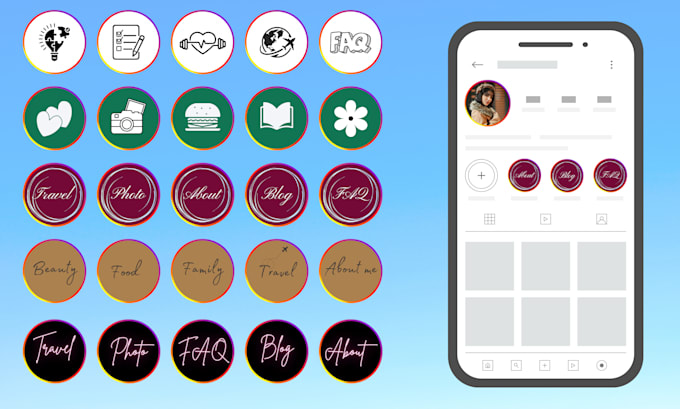 create instagram story highlight icons for your profile