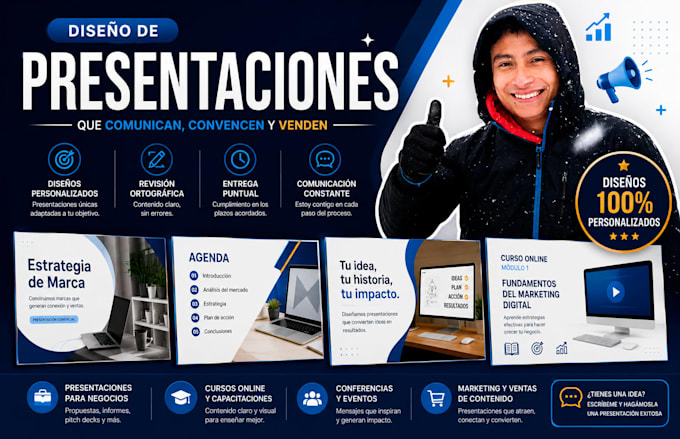 diseñar presentaciones profesionales para empresas, cursos y educación