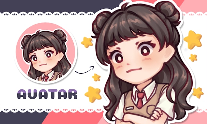 draw a cute chibi cartoon pfp, icon, or avatar for you