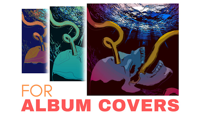 draw artistic vector illustrations for album covers
