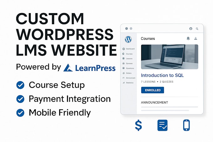 design a professional wordpress lms website