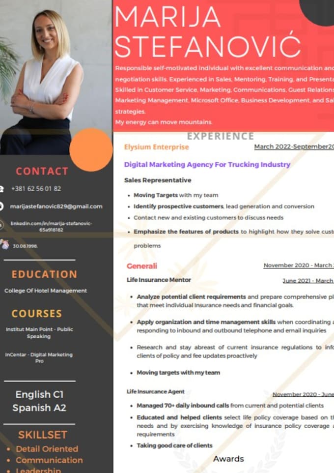 Build your resume cv by Marijastefan935 - Build Your Resume Cv 