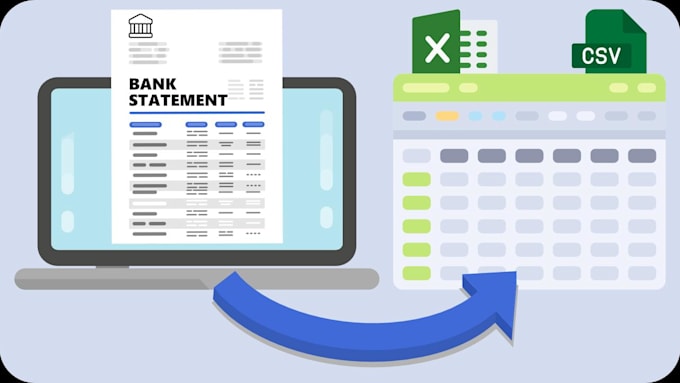 convert bank statement PDF to excel, CSV, or google sheets