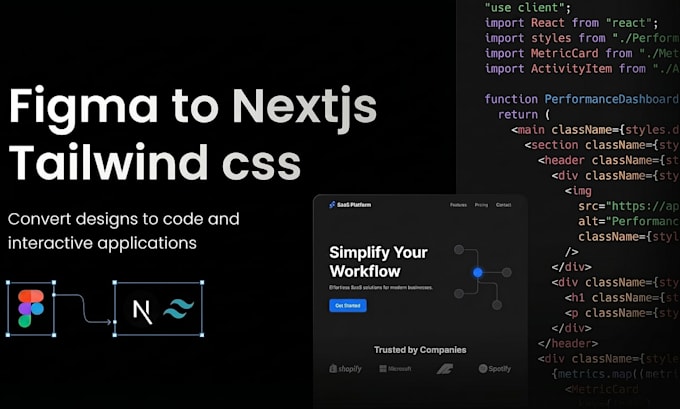 convert figma to nextjs website with tailwind CSS