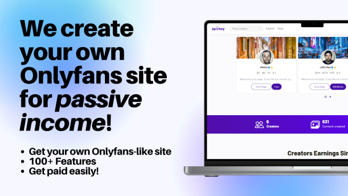 Create like onlyfans or patreon for passive income by Heynio | Fiverr