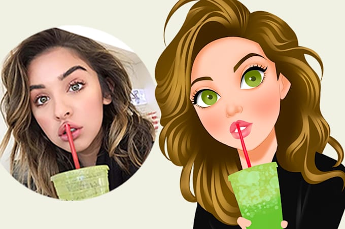 draw your portrait in charming disney animation style