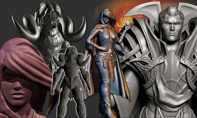sculpt a 3d model character or product for printing stl