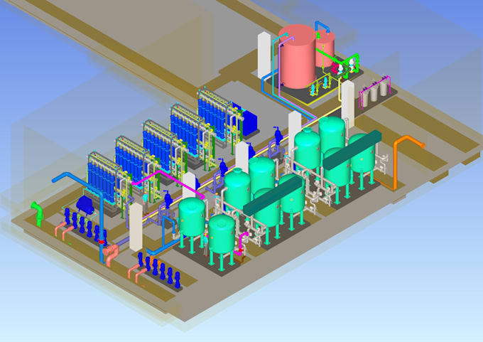 do 3d and 2d model using plant 3d, autocad, cadworx