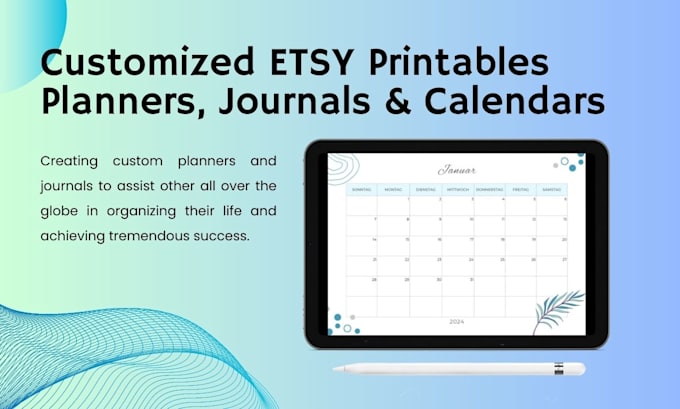 design hyperlinked digital planner, journals and printables for etsy listings
