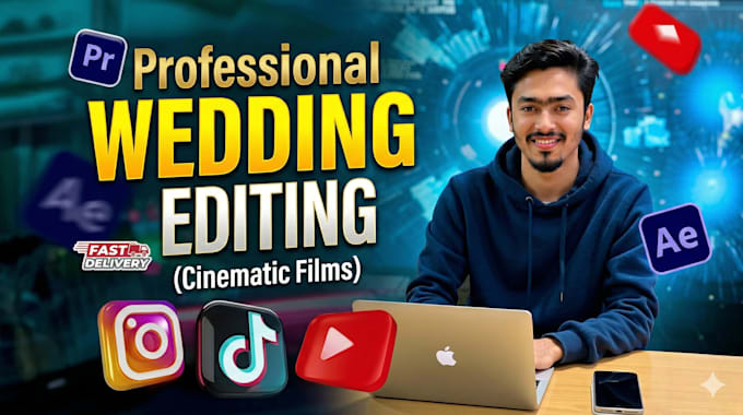 do professional cinematic wedding video editing and highlights