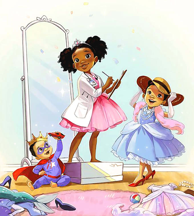 Illustrate cute african american children book illustrations by ...