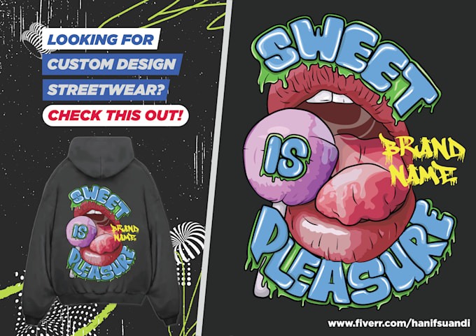 custom hoodie tshirt design streetwear for your merch design