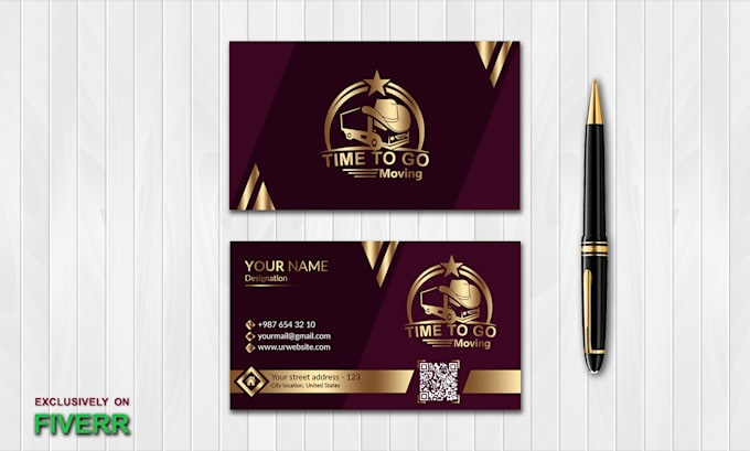 do premium and unique business card design with qr code