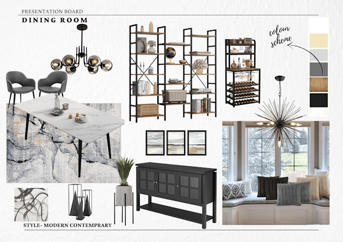 design modern interior mood boards
