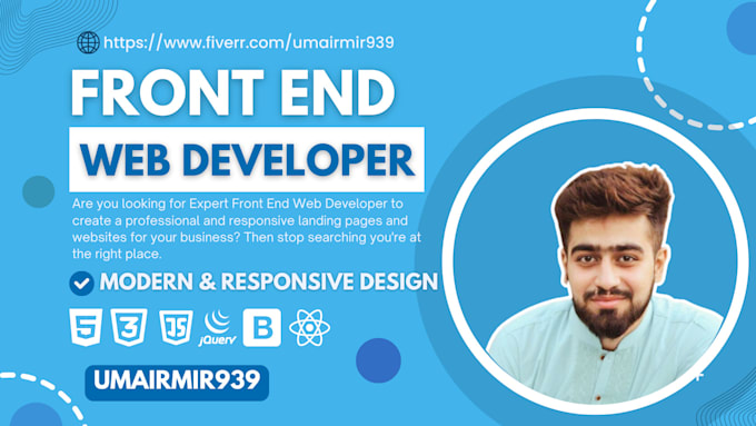 Be your front end web developer website development design html css ...