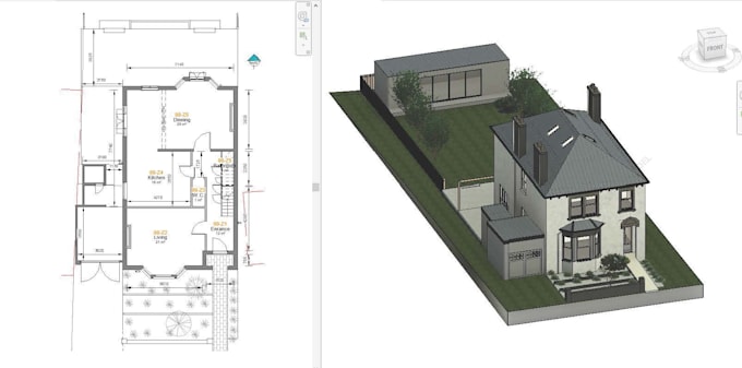 create architectural 3d model and floor plan in revit