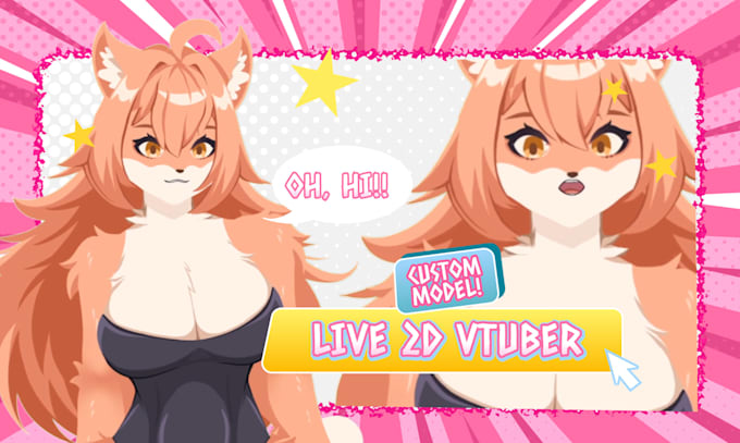 custom furry vtuber live2d character model for streaming