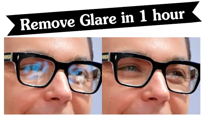 remove reflection and glare from glasses and retouching