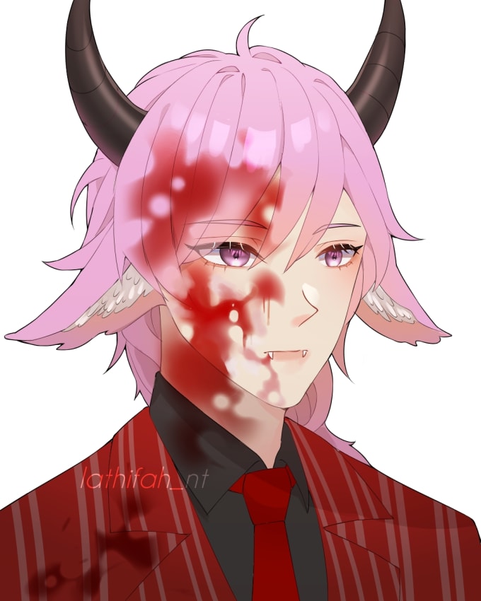 Draw cool anime art, ikemen, furry, weapon, blood, and gore by Lathifahnt |  Fiverr