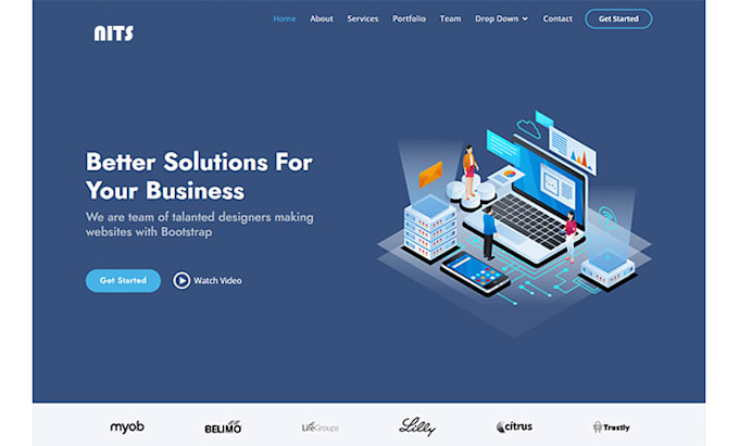 develop a responsive website with html css js