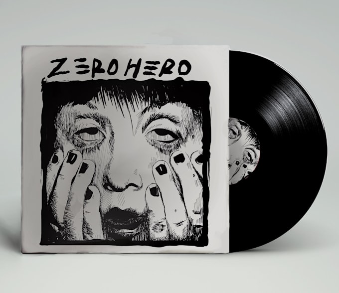 create sick illustrative metal, punk, rock album cover
