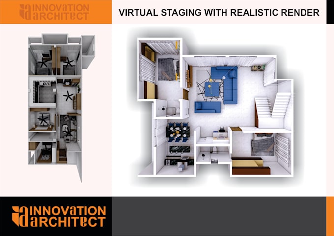 do 3d floor plan rendering virtual staging  and animation
