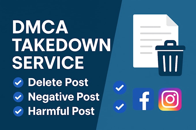 remove infringing defaming posts of instagram and facebook under dmca