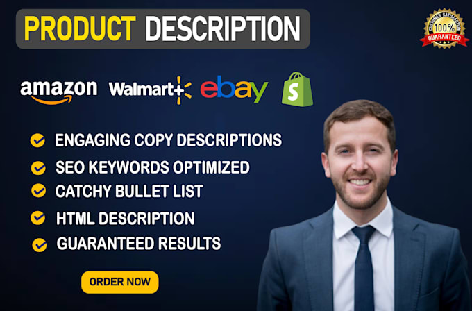 write SEO descriptions for shopify, amazon, walmart, ebay