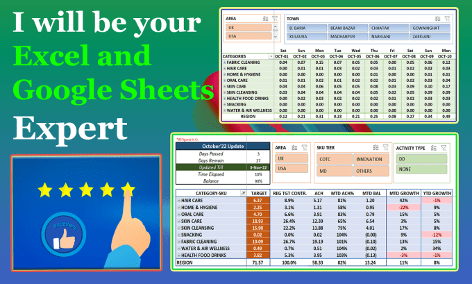 Do and solve any excel problem, formulas, power quary and google sheets ...