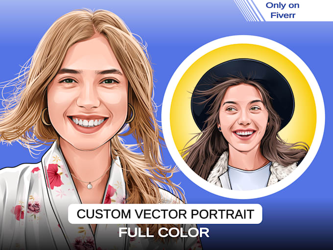 draw your photo into stunning vector cartoon portrait