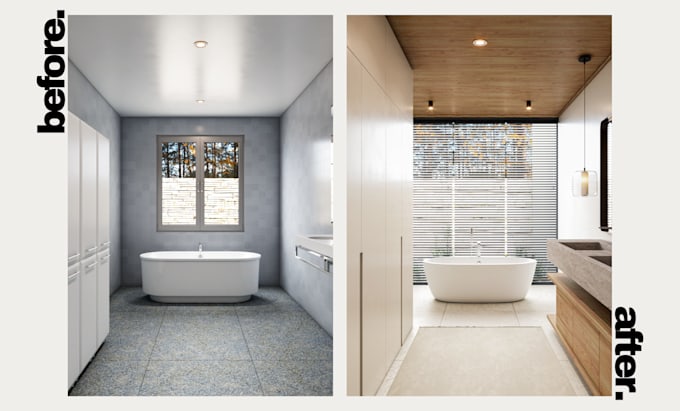 do bathroom virtual staging and virtual renovation