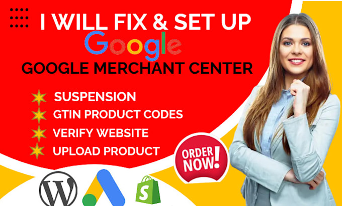 Fix and setup google merchant center, shopping ads suspension find 