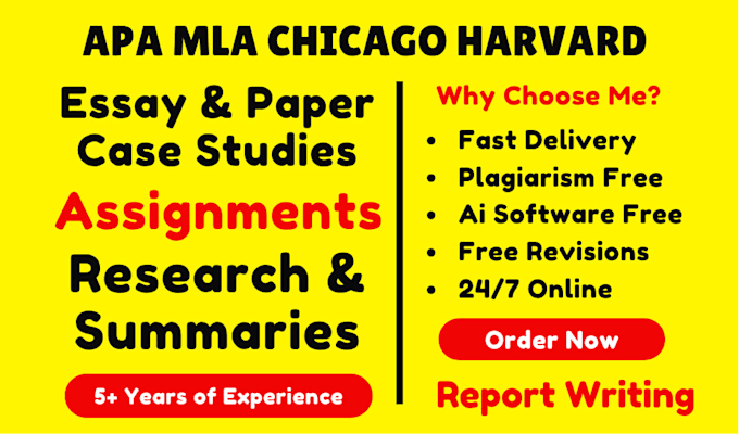 write case study, paper, internship report, assignment, research and summary