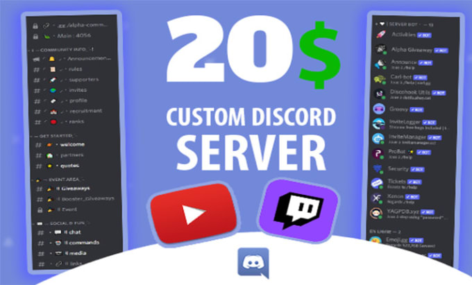 Setup the best discord server for streamers , youtubers by Itsdarwin1 ...