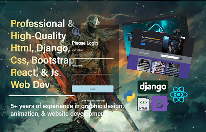 do django, python, react js websites full stack development