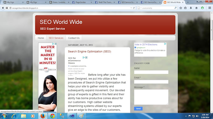 create a blogger or wordpress blog