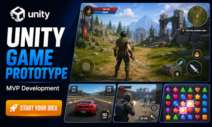create a unity game prototype or mvp